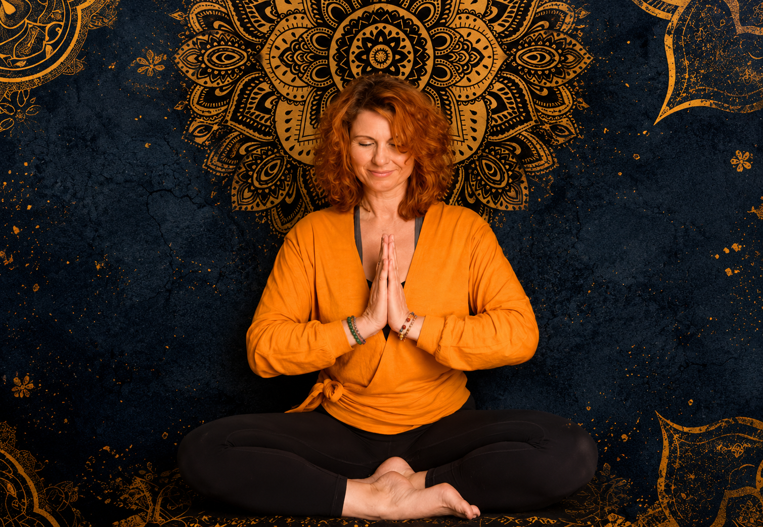 Mara Kaiser in Meditationshaltung